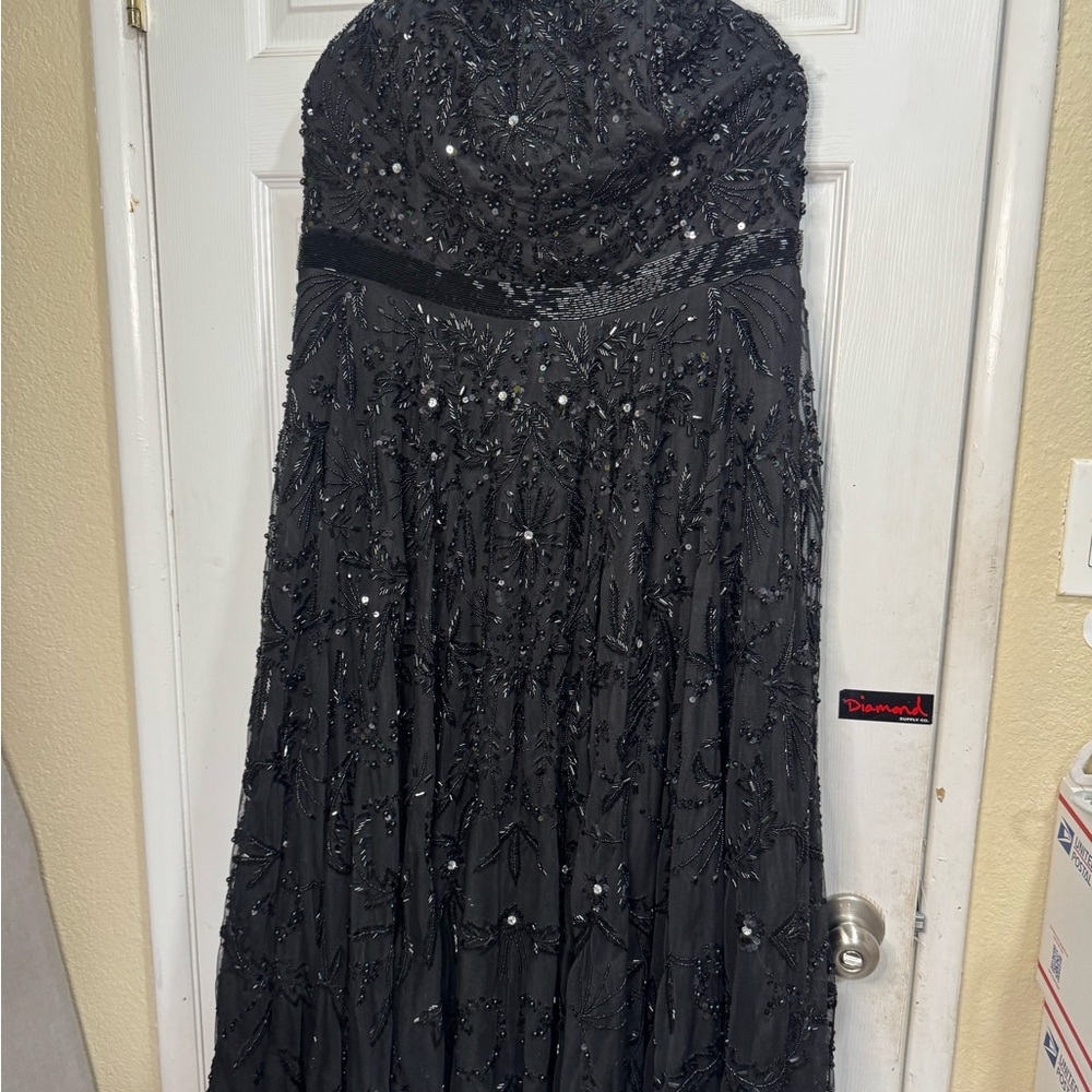 Mac Duggal Strapless Embellished A Line Dress